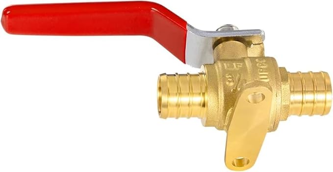 40-Pack EFIELD 3/4-inch Crimp Pex Full Port Shut-off Brass Ball Valve with Drop-ear, Red and Blue Levels, ASTM F1807,(VALVE217-40PCS)