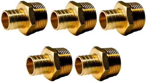 5 Pack XFITTING 1 inch Pex x 1 inch Male NPT Adapter, 1" Pex Male Adapter