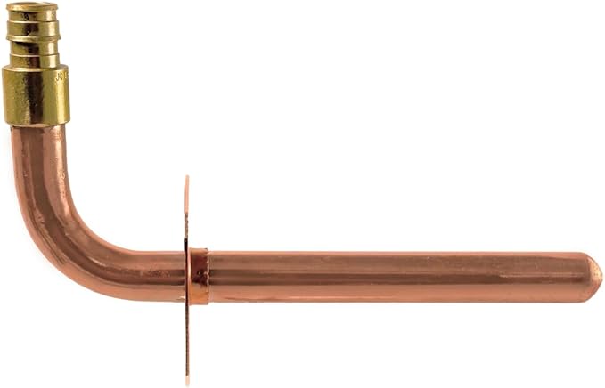 XFITTING 1/2 inch Pex A Expansion Stub Out Elbow with Flange 4 inch x 8 inch, F1960, Copper, 30-3-7=2X, 2 Pieces