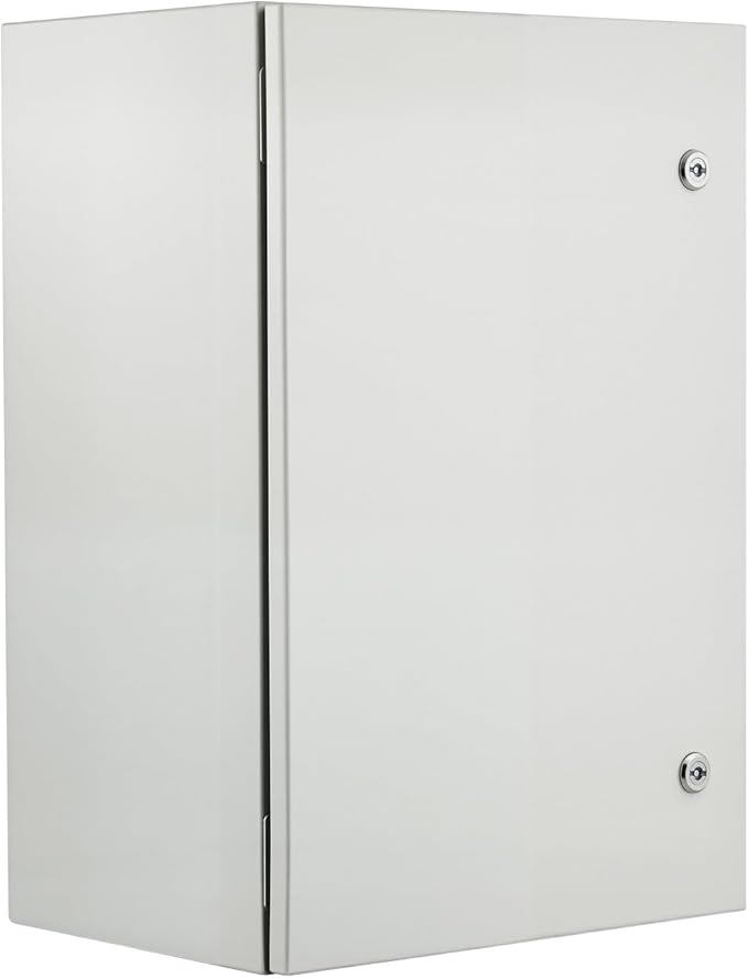 VEVOR Steel Electrical Enclosure Box, 24'' x 16'' x 12'', IP65 Weatherproof Carbon Steel Hinged Junction Box with Mounting Plate