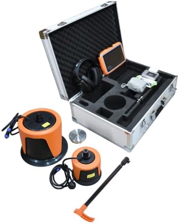 PQWT L6000 Underground Water Leak Detectors Indoor Outdoor Wall Water Pipe Detector Machine Multi Sensor Acoustic Pipeline Leakage Detection Kit Noise Reduction Headphone Smart Touchscreen Carry Case