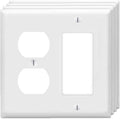 Duplex Outlet/Decorator Rocker Light Switch Wall Plates 2-Gang Switch Outlet Electrical Cover Plate Unbreakable Thermoplastic Faceplate for Light Receptacle Outlet Switch, White (4 Pack)