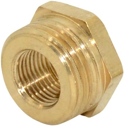 2pcs 1/8" NPT Male To 3/8" NPT Female Brass Reducer Thread Hex Bushing Brass Threaded Pipe Fitting,Hex Reducing Convert Adapter Pipe Fitting (1/8"*3/8")