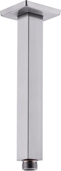 Square Shower Arm with Flange 8 Inch Straight Ceiling Mounted Extension for Rainfall Shower Head Stainless Steel, Brushed Nickel