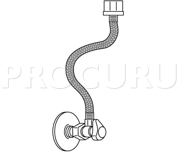 PROCURU 10-Pack 12-Inch (1Ft) Toilet Connector 3/8" Comp x 7/8" BC, Stainless Steel Braided Water Supply Line (9ST12-10P)
