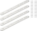 7.6 Inch Stainless Steel Straight Brace, Flat Straight Support, Repair Fixed Bracket Connector, Heavy Duty Furniture Repair Fixing Joint with Screw, 4PCS