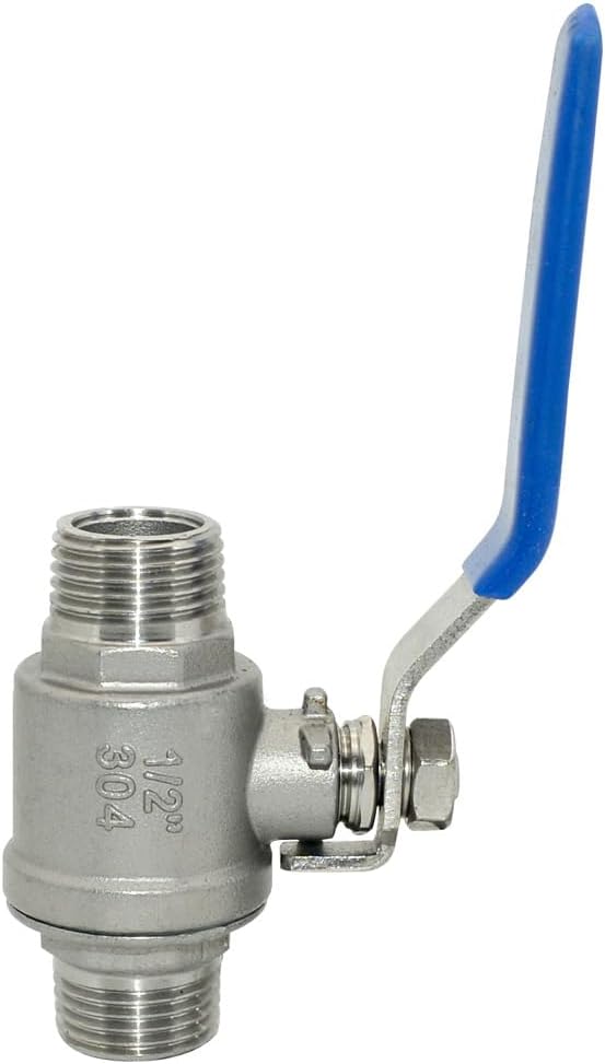 1Pcs 1/2''Inch Ball Valve, Heavy Duty Male NPT (MNPT) X Male NPT (MNPT) Thread with Long Handle Switch, Stainless Steel NPT Full Port Forged 1" Ball Valve for Water Oil and Gas, 1000 WOG