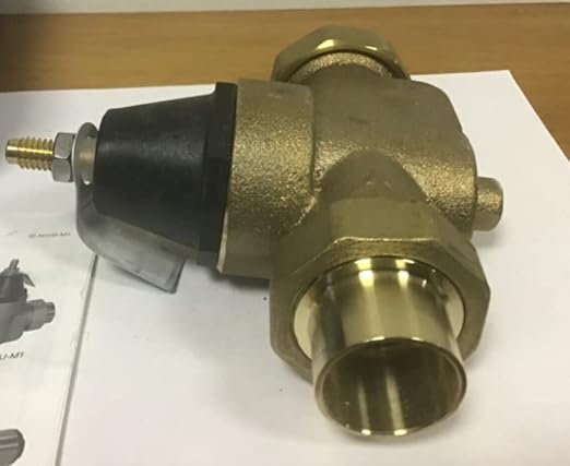 Watts LFN45B Series 3/4" Lead-Free Cast Copper Silicon Alloy Water Pressure Reducing Valve, Double Union Solder Inlet and Outlet, Elastomer Disc, Adjustable Pressure 25 to 75 psi, Maximum 400 psi