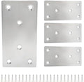 Bonsicoky Flat Straight Brace Brackets, 4" x 2", 4 Pcs, Silver