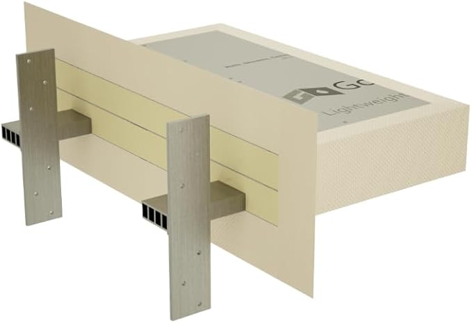 Floating Shower Bench Kit with Orange Waterproof Foam Board and Original Shower Bench Bracket® (10.25x46)-Great for New Constructions or Bathroom Renovations, Ready to Tile Shower Bench