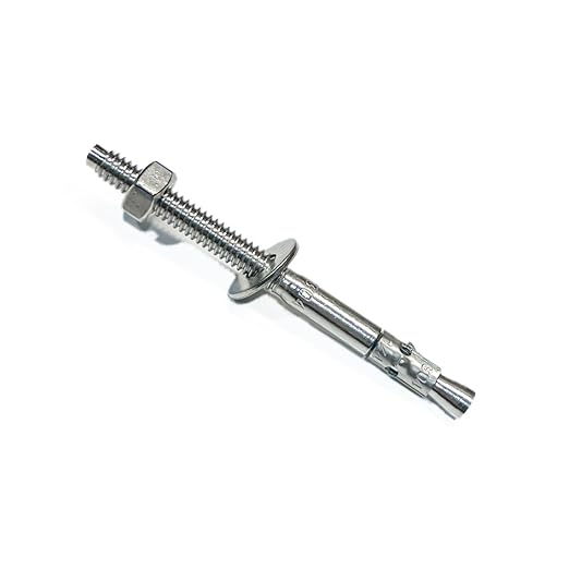 Wedge Anchors – Heavy-Duty 304 Stainless Steel Expansion Bolts for Concrete & Masonry, Rust-Resistant & Durable - 1/4" X 3-1/4" - 5 Pack