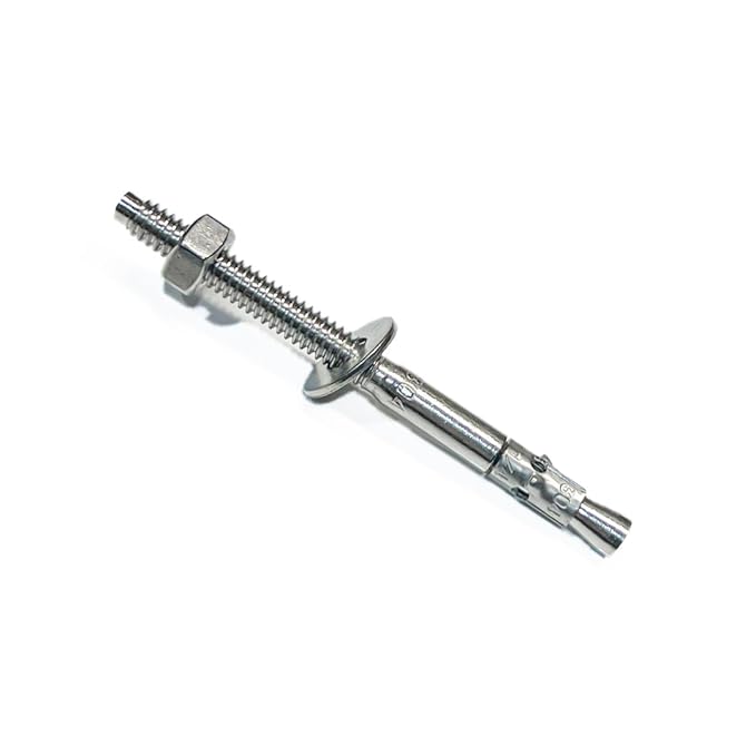 Wedge Anchors – Heavy-Duty 304 Stainless Steel Expansion Bolts for Concrete & Masonry, Rust-Resistant & Durable - 1/4" X 3-1/4" - 50 Pack