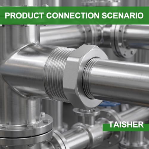 TAISHER 1PCS Forging of 304 Stainless Steel Hex Bushing, 1-1/2" Male NPT to 1-1/4" Female NPT, Reducing Cast Pipe Adapter Fitting