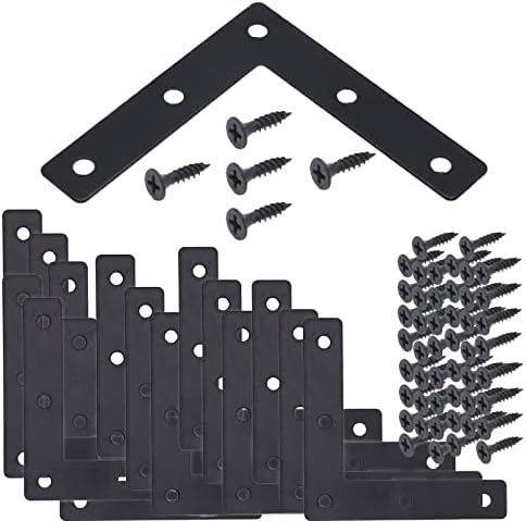 20-Pack Steel Flat Mending Plate Corner Brace 3.15x3.15in for Wood