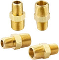 KOOTANS 3/8 NPT x 1/4 NPT Male Solid Brass Hex Nipples,4 PACK