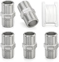TAISHER 5PCS 316L Hex Nipple, Pipe Fitting 1/2" Male NPT