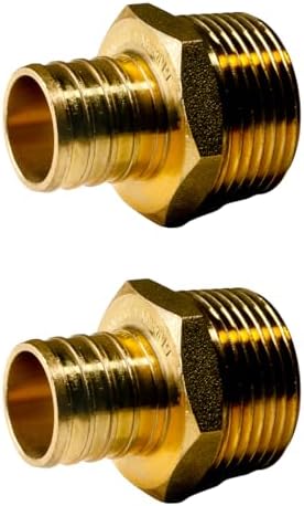 2 Pack XFITTING 1 inch Pex x 1 inch Male NPT Adapter, 1" Pex MNPT