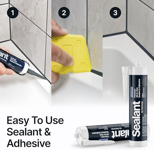 Hemway Construction Anthracite Dark Gray Sealant & Adhesive - 300ml 1 Pack