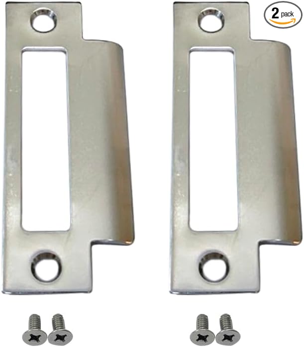 QCAA Steel Extended Replacement Lock Strike, 4-7/8", for Deadbolt, Zinc, 2 Pack, Made in Taiwan
