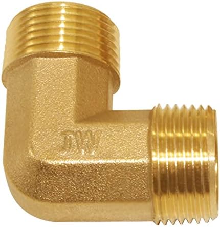 Joywayus 90-Degree Male Elbow Pipe Fitting Forged Brass 90 Degree Right Angle 3/4"NPT Male x 3/4"NPT Male (Pack of 2)