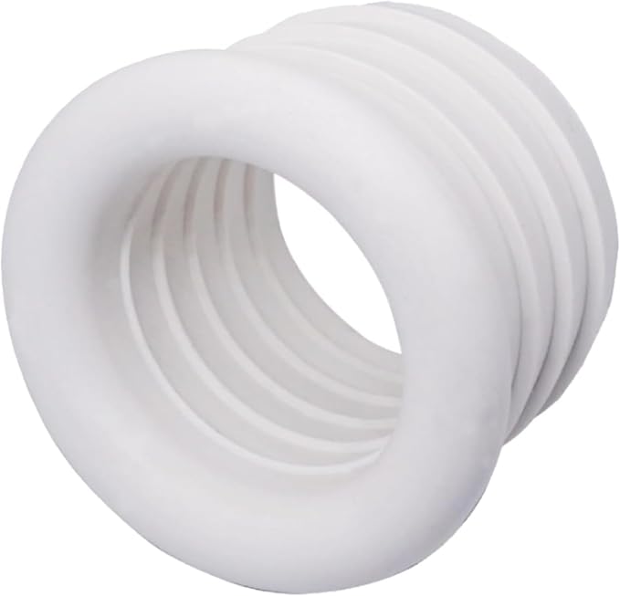 (Pack of 1) White Rubber Sleeve for Drain Pipe, 1.26" x 0.98" (32 x 25 mm) Pipe Connector, Adaptor, and Reducer