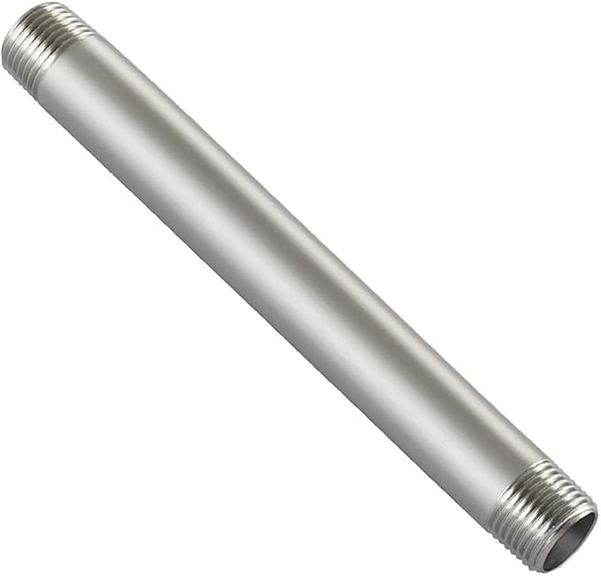 Beduan Stainless Steel Pipe Fitting, 1/2" NPT x 1/2" NPT Male Threaded, 24" Length Pipe Nipple