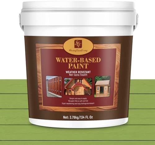 Wood Stain and Sealer in One 2-in-1, Green 1 Gallon, Indoor & Outdoor Waterproof Preservative Wood Coating for Furniture, Decks, Fences – Easy Application, UV Protection, Non-Toxic, Zero VOC