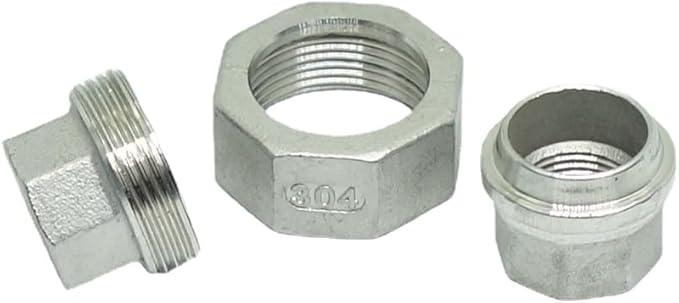 1 Piece Cast Pipe Fittings Threaded Union - 3/8" NPT Female Fitting Stainless Steel 304, Class 150