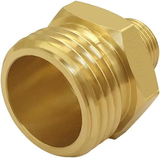 Joywayus 2PCS 3/4 GHT Male to 3/8 Compression Male Thread Adapter Pipe Fitting, Brass Reducer Faucet Connector Water Hose Adapter, Supply Line to Garden Hose Adapter for RV Kitchen Bathroom Plumbing