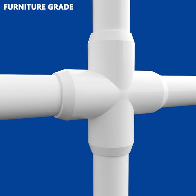 ‌letsFix 4 Way Cross PVC Fittings 3/4 Inch (10-Pack), Furniture-Grade, Heavy-Duty Pipe Connectors for Plumbing, DIY Projects, and Home Furniture Assembly, Compatible with 3/4" Schedule 40 PVC Pipes‌