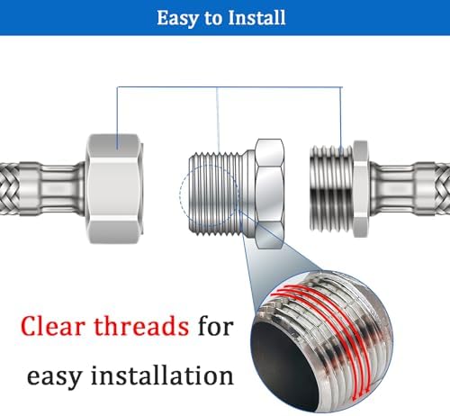 2 Pcs Stainless Steel Bushing 3/4" Male to 3/8" Female, 3/4" to 3/8" NPT Adapter Hex Stainless Steel Reducing Pipe Adapter Fitting Stainless Steel Fitting Pipe Hose Tube Adapter Convert