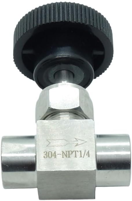 1 Piece Stainless Steel 304 Instrument Gas Needle Valve 1/4" NPT Female x 1/4 NPT Female