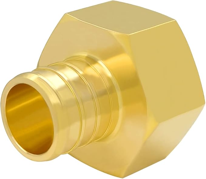 Hooshing 12PCS 3/4 inch Pex Female Adapter PEX 3/4" to 3/4" NPT Female Thread Adapter Brass Crimp Fittings