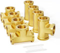 GASHER 8Pcs Brass Tee Fitting, 3/8" x 3/8" x 3/8" NPT Female Pipe Fittings