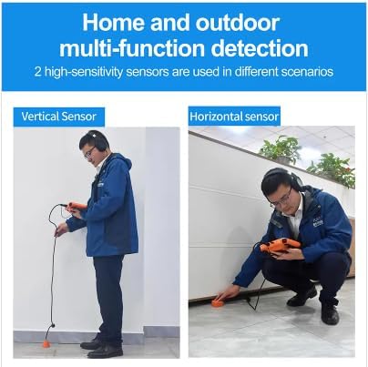 PQWT L50 Underground Water Leak Detectors for Home Wall Water Pipe Detector Machine Multi Sensor Acoustic Pipeline Leakage Detection Kit Noise Reduction Headphone Smart Touchscreen Carry Case