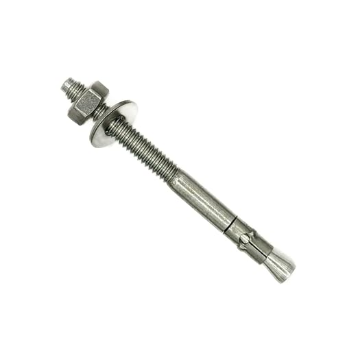Wedge Anchors – Heavy-Duty 304 Stainless Steel Expansion Bolts for Concrete & Masonry, Rust-Resistant & Durable - 1/4" X 3" - 50 Pack