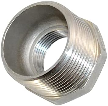 1/4" Male NPT to 1/8" Female NPT Female Reducing/Reducer Bushing Pipe Fitting,Adapter,Stainless Steel SS 304 Hex Bushing (1-1/4" Male to 3/4" Female)