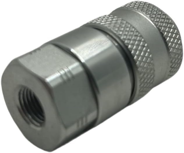 PD222 Series PD Steel Test Port and Diagnostic Equipment Quick Coupler with Female Pipe Thread, 1/8" Body Size, 1/8"-27 NPTF Thread Size, 1.8" Length