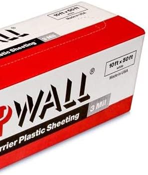 ZipWall PY50 Dust Barrier Plastic Sheeting, White 10ft x 50ft, 3 mil