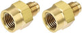 uxcell Brass Pipe fitting, 7/16"-20UNF Flare Male to 1/4NPT Female Thread, Tubing Adapter Hose Connector, for Air Conditioner Refrigeration, 2Pcs