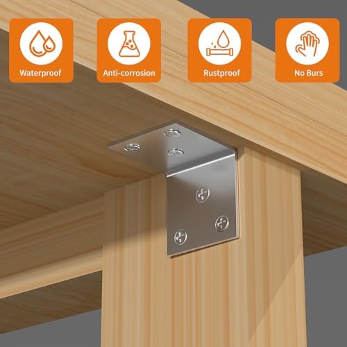 20Pcs Stainless Steel Angle Bracket 2In Heavy Duty Corner Brackets for Wood