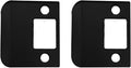 QCAA Solid Brass Extended Lip Strike, 2''X2-1/4", Matte Black, 2 Pack, Made in Taiwan