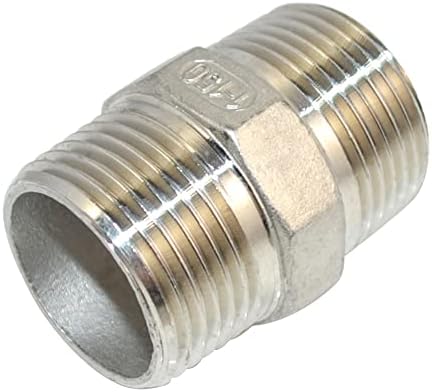 DAN SPEED Hex Nipple 1" Male x 1" Male 304 Stainless Steel threaded Pipe Fitting NPT (1 inch)