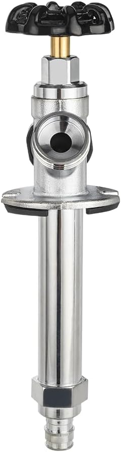 EFIELD 4-inch Anti-Siphon Frost Free Sillcock, 1/2 inch Pex-A Expansion Connection X 3/4 inch Hose Bibb, Chrome Plated Brass Body-4 Inch Length,(SILLCOCK034)