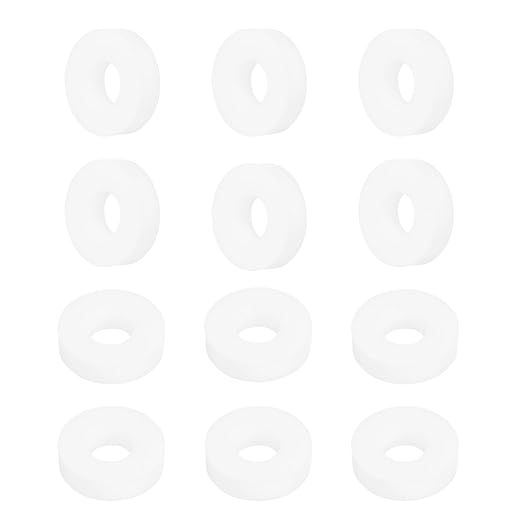 MECCANIXITY PTFE Flat Washers, 12Pack 12mm OD 5mm ID 3mm Thick Sealing Spacer Gasket Ring for Faucet Pipe Hose Bolt Machinery, White