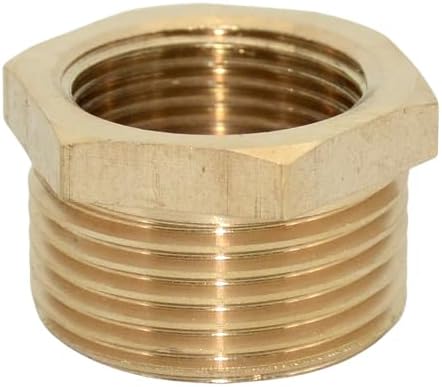 2pcs 3/4" NPT Male To 1" NPT Female Brass Reducer Thread Hex Bushing Brass Threaded Pipe Fitting,Hex Reducing Convert Adapter Pipe Fitting (3/4"*1")