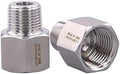 Forged Reducer Adapter Fitting - Stainless Steel 304 Reducing Pipe Connector, 1/2" NPT Female x 3/8" NPT Male (pack of 2)