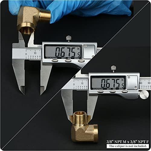 U.S. Solid 2pcs 90 Degree Barstock Street Elbow Brass Pipe Fitting 3/8" NPT Male Pipe to 3/8" NPT Female