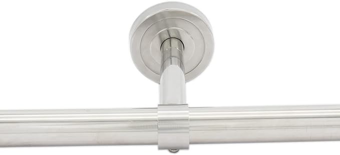 2Pcs Ceiling Mount Curtain Rod Holder, Flange Ceiling Mount Bracket with Stainless Steel Shower Curtain Rod Socket