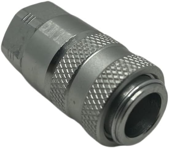 PD222 Series PD Steel Test Port and Diagnostic Equipment Quick Coupler with Female Pipe Thread, 1/8" Body Size, 1/8"-27 NPTF Thread Size, 1.8" Length